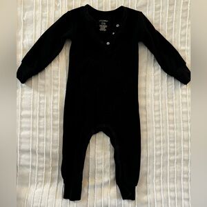Little Bipsy Black Waffle Onesie